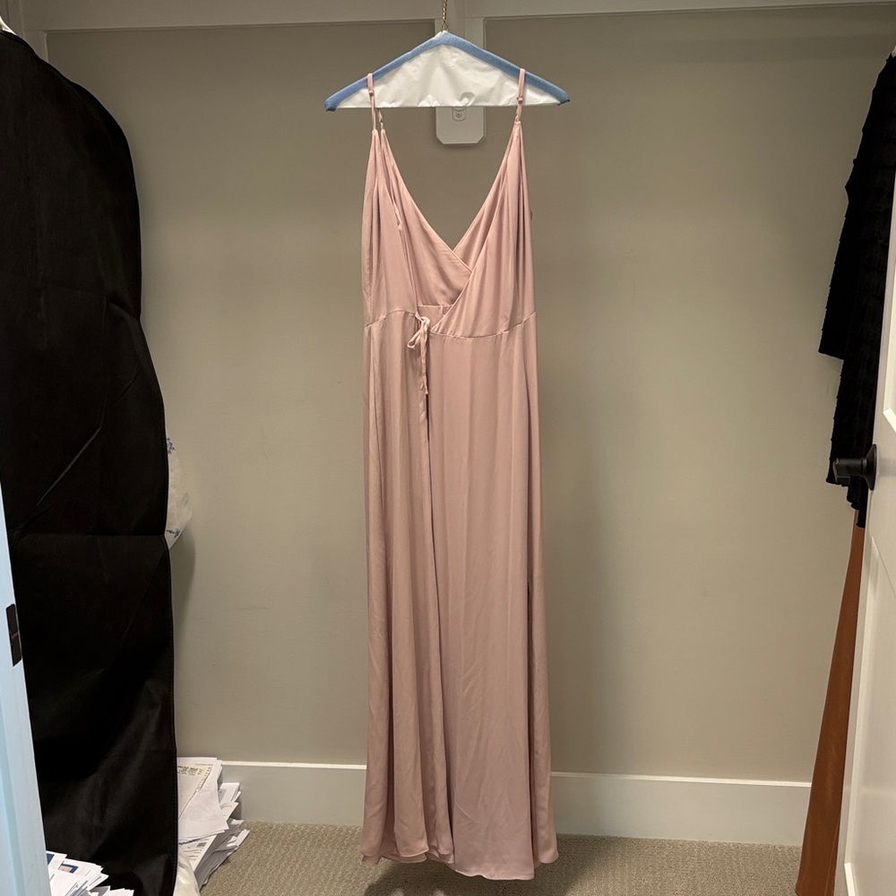 Wayf Pink Spaghetti Strap Maxi Dress